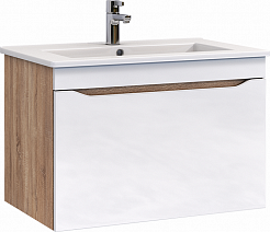 Vigo Мебель для ванной Grani 600-0-1 подвесная белая/дуб сонома – фотография-4